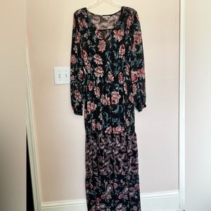 NWOT Wonderly curve sheer floral maxi dress with slip